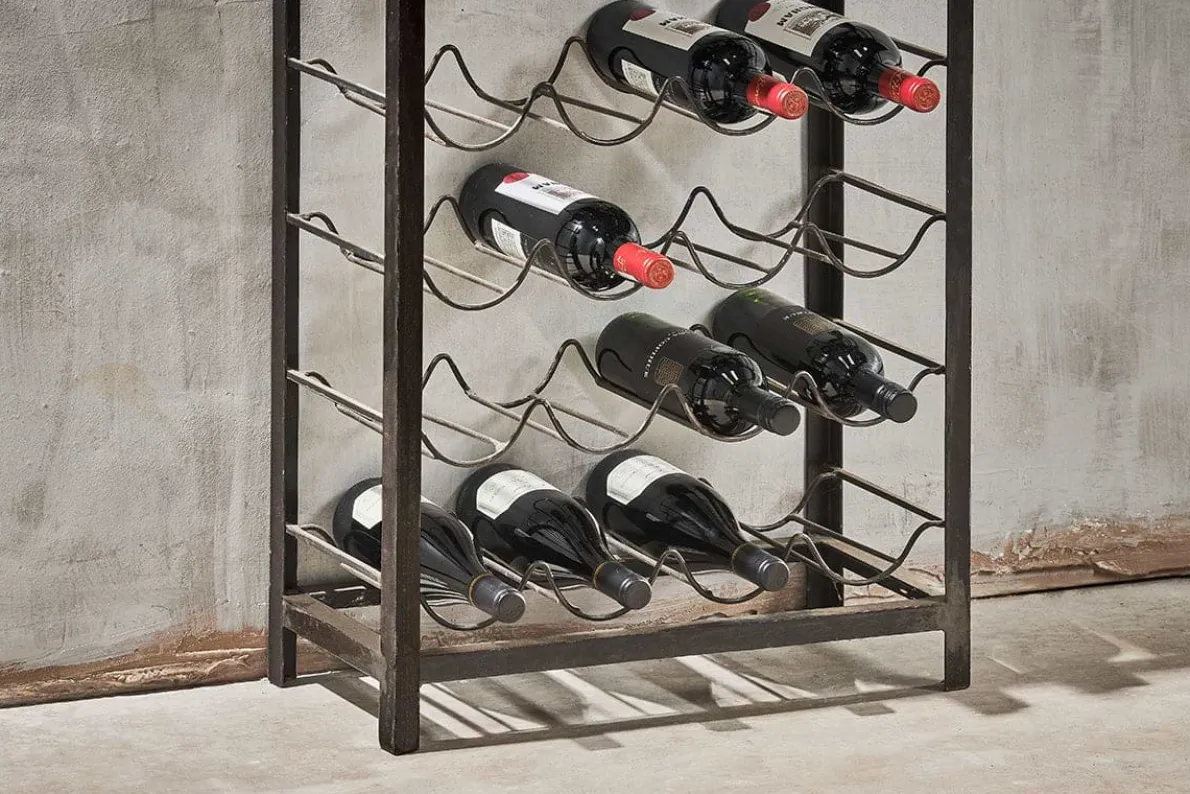 Obra Industrial Wine Rack - Mango Wood & Iron - Large