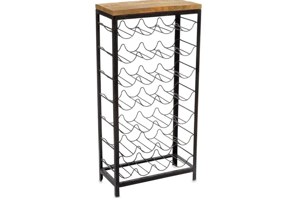 Obra Industrial Wine Rack - Mango Wood & Iron - Large