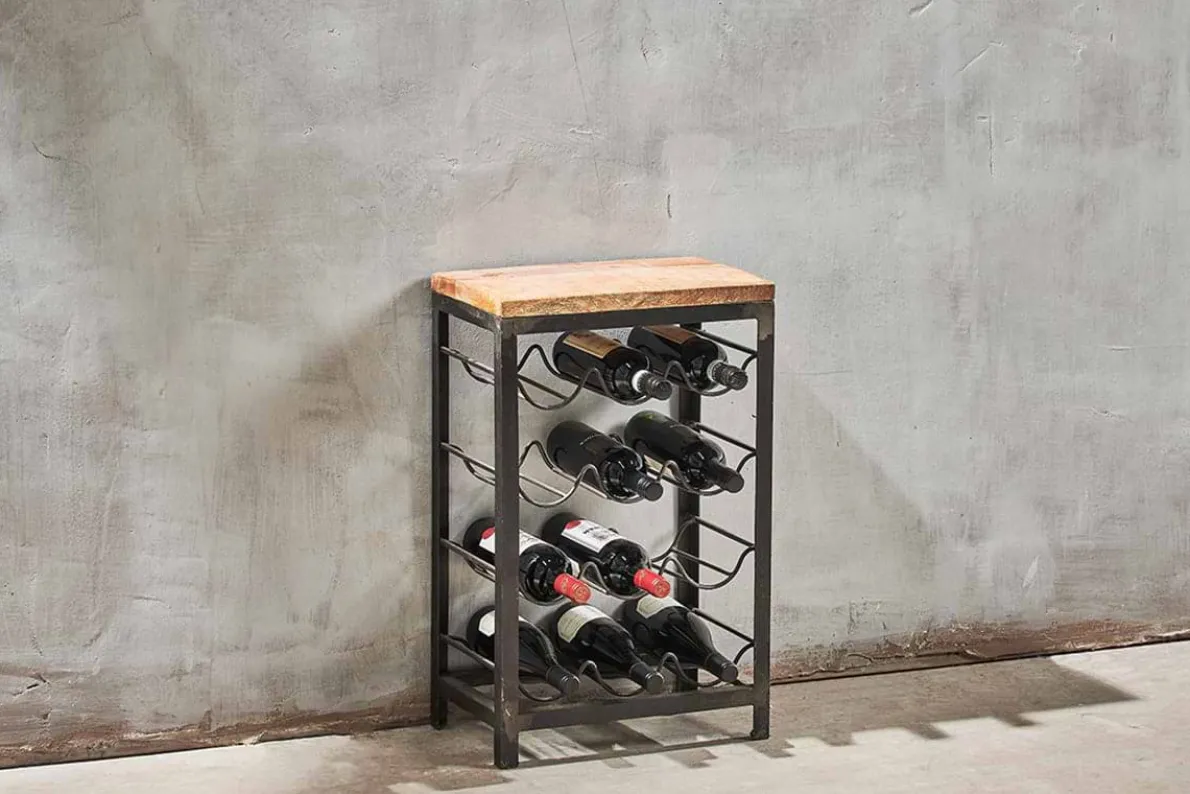 Obra Industrial Wine Rack - Mango Wood & Iron - Small