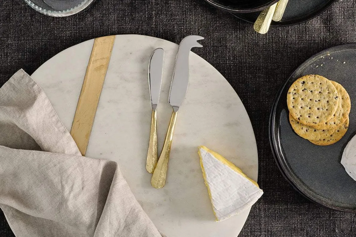 Osko Cheese & Butter Knife Set - Brushed Gold (Set of 2)