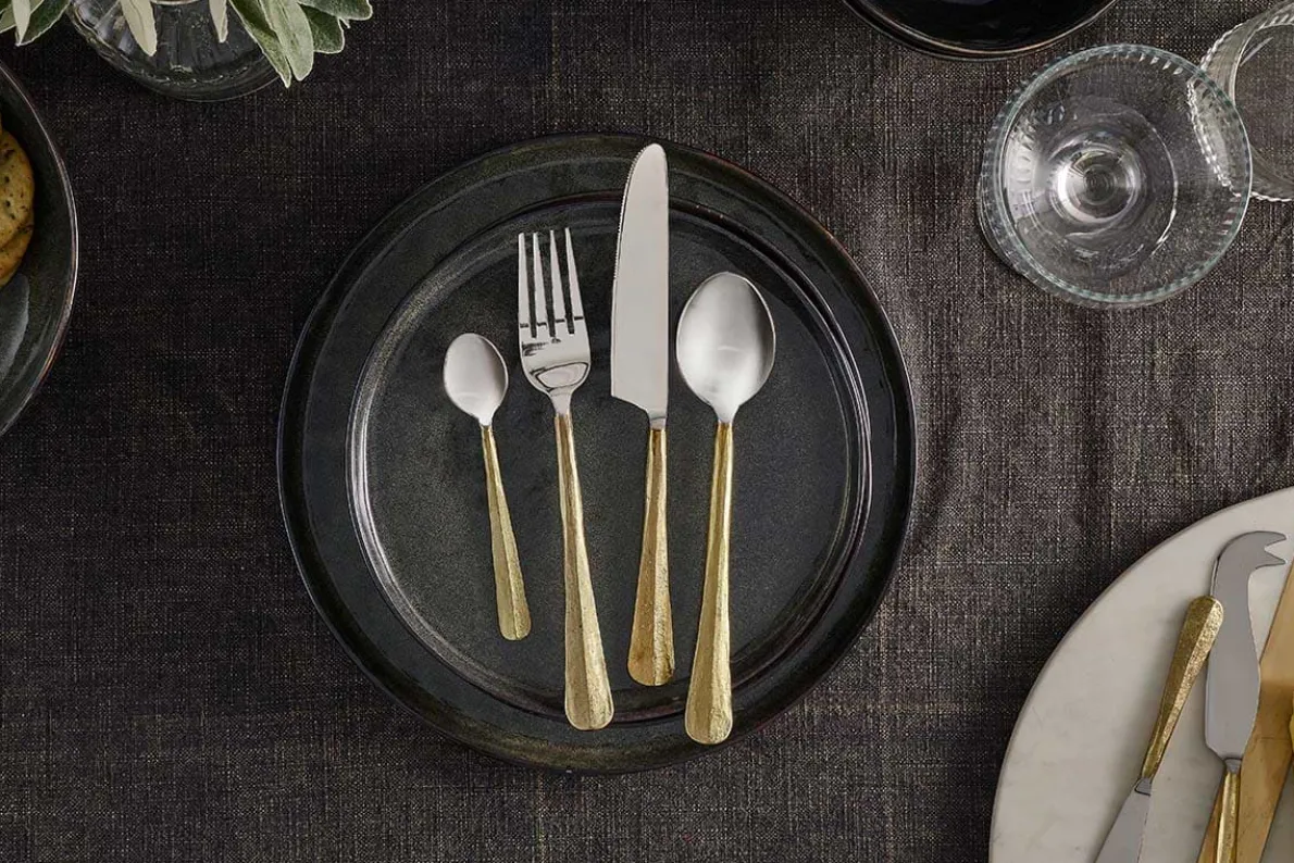 Osko Cutlery Set - Brushed Gold (Set of 16)