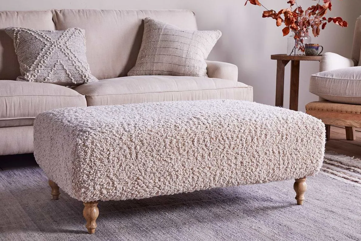 Otas Teddy Ottoman - Off White