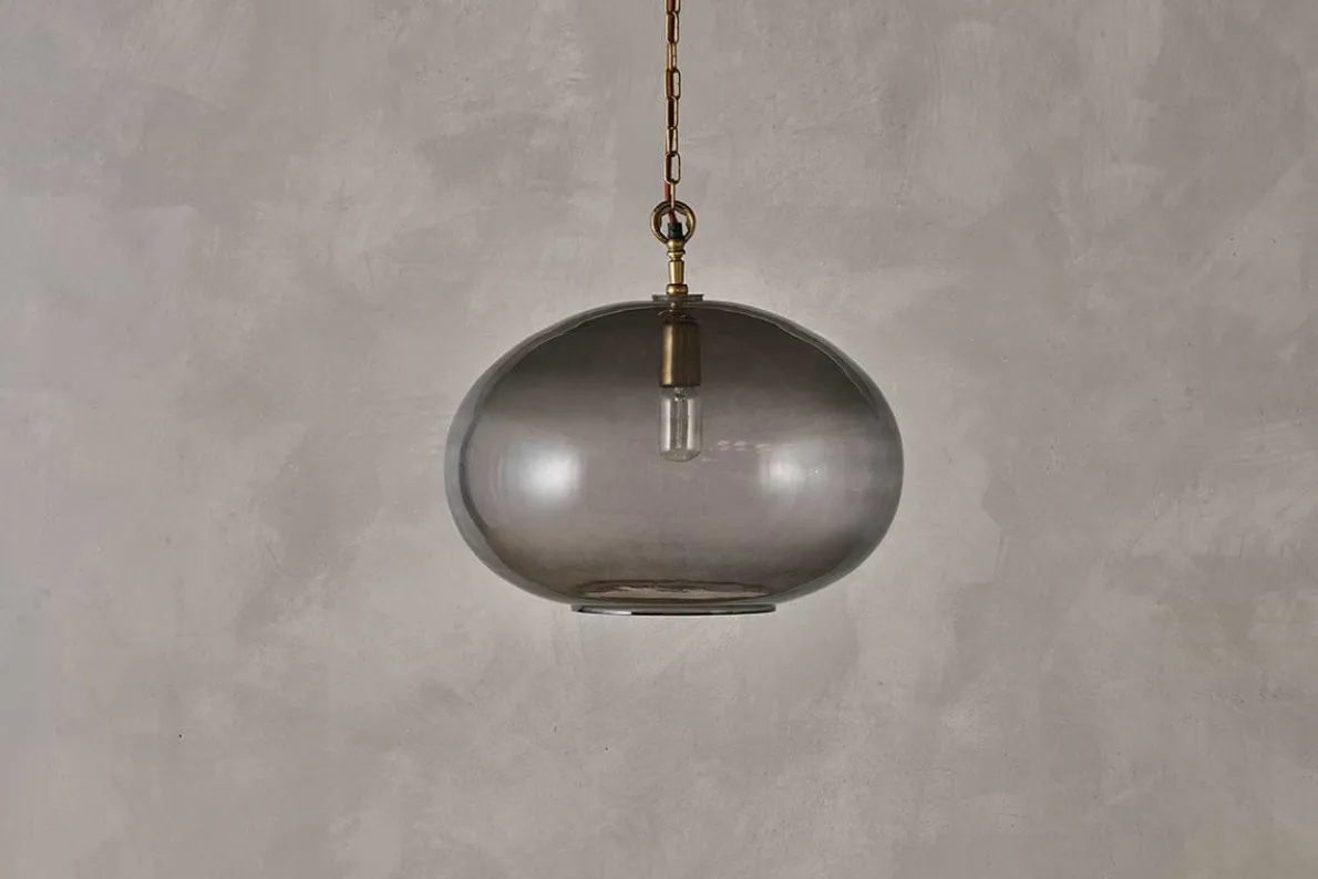 Otoro Recycled Glass Pendant - Smoke - Large Round