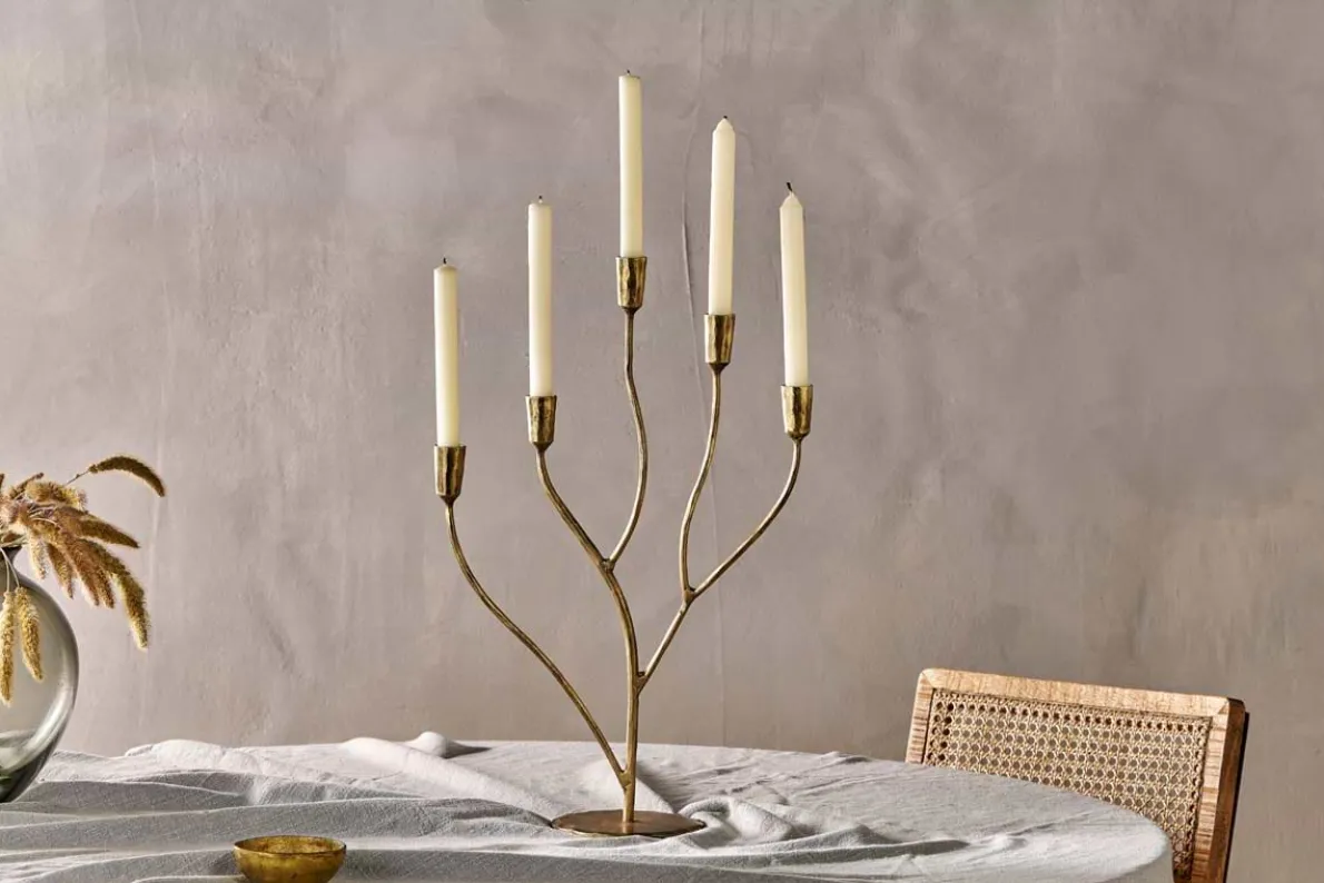 Palani Statement Candelabra - Antique Brass - Large