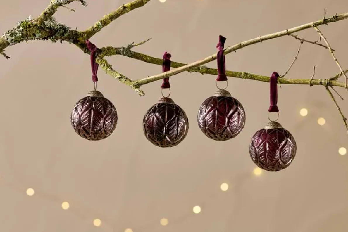 Patta Baubles - Burgundy - (Set of 4)