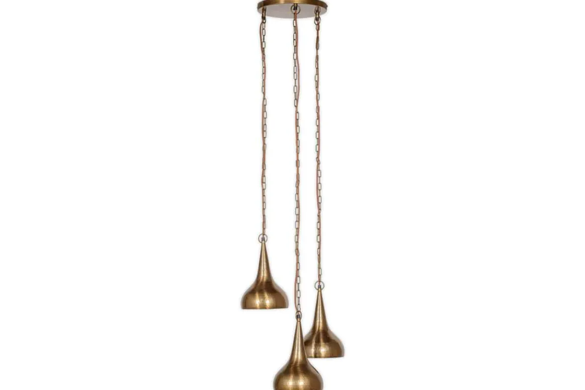 Quinn Hammered Metal Cluster Lamp - Antique Brass
