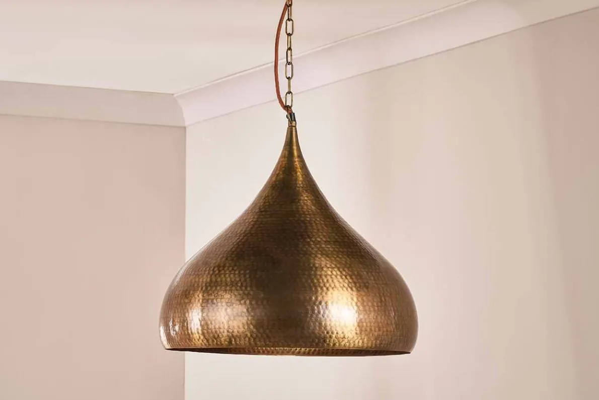 Quinn Statement Hammered Metal Pendant - Large