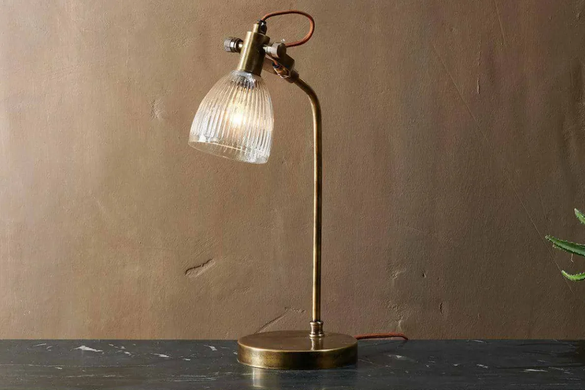 Rarni Recycled Glass Table Lamp - Antique Brass