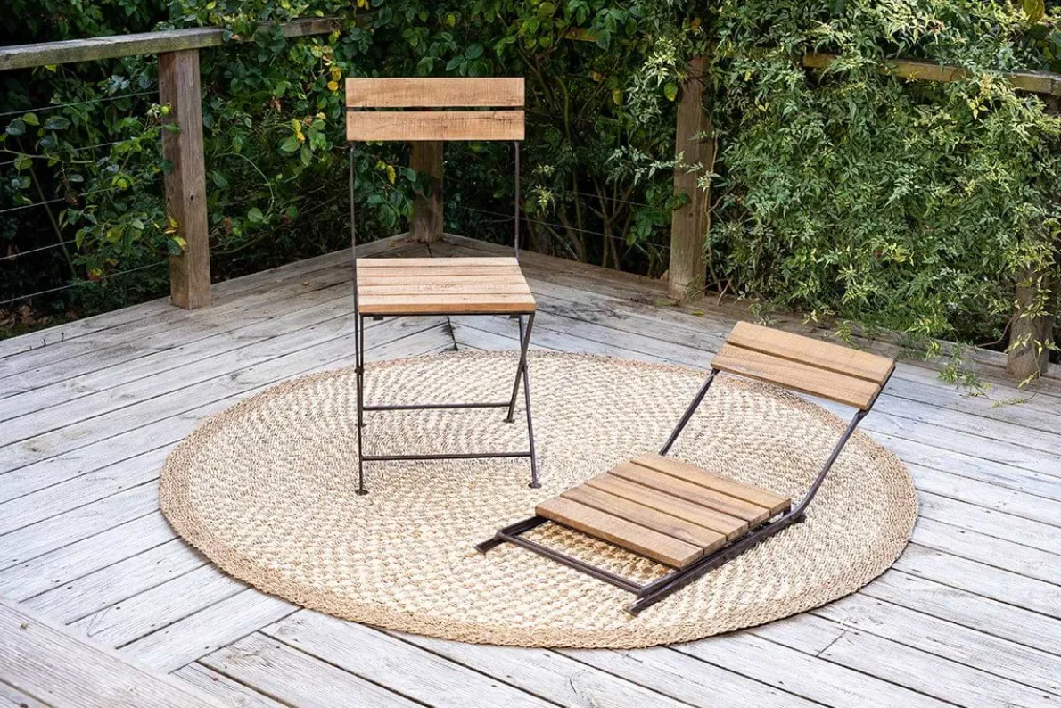 Rishikesh Reclaimed Wood & Iron Folding Chairs - (Set of 2)