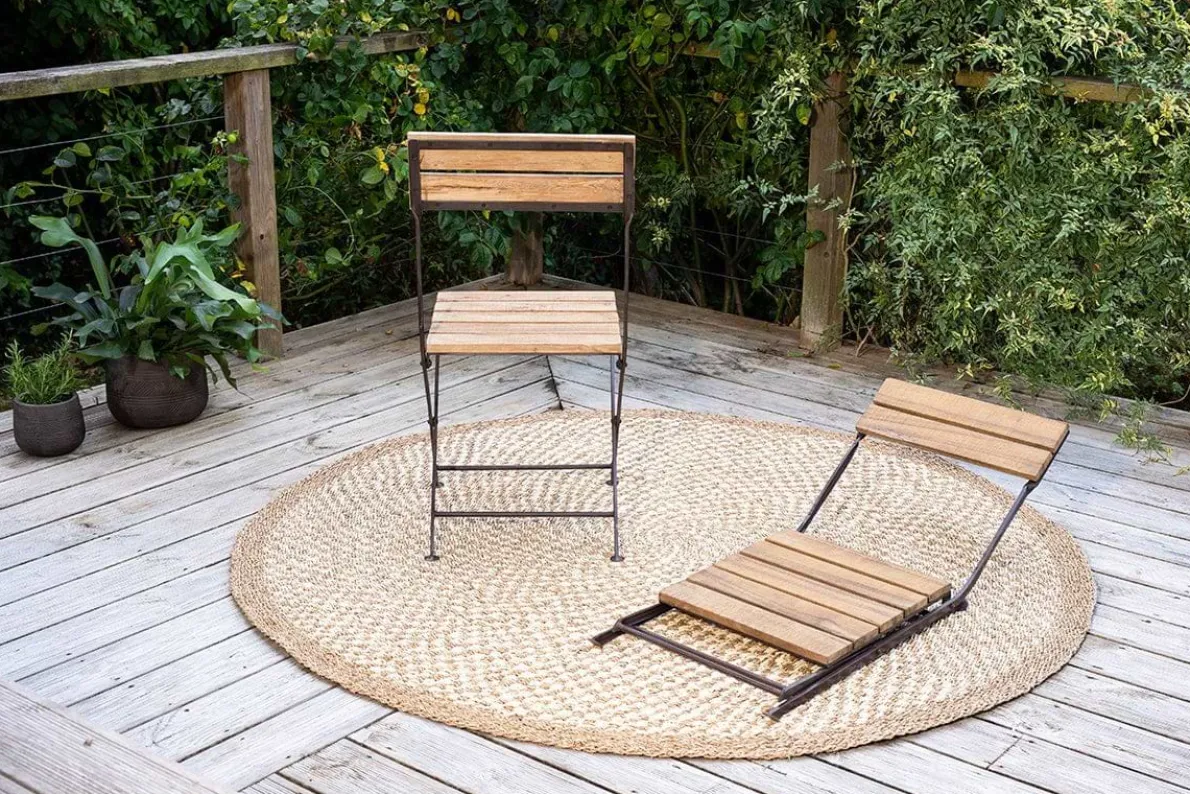 Rishikesh Reclaimed Wood & Iron Folding Chairs - (Set of 2)