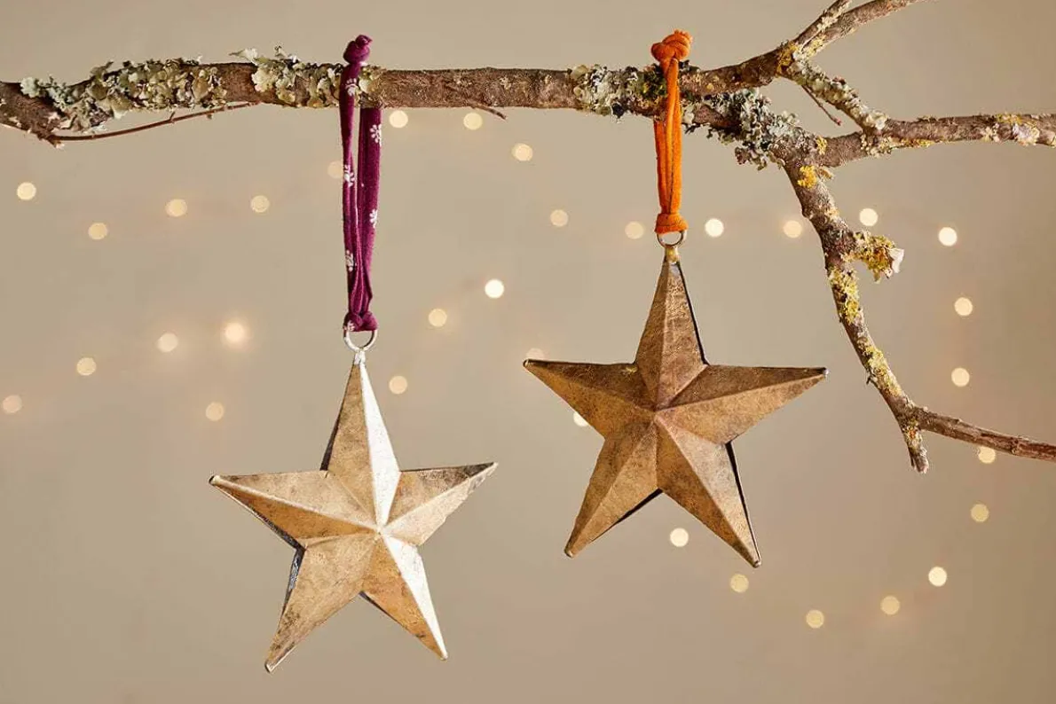 Roshani Star Baubles - Antique Brass (Set of 2)