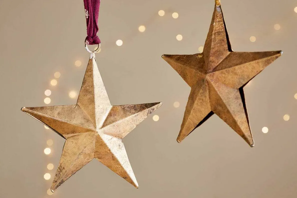 Roshani Star Baubles - Antique Brass (Set of 2)