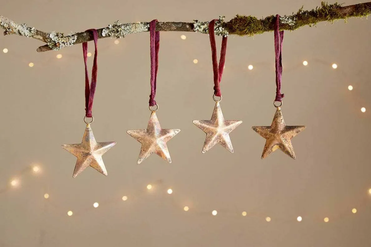 Roshani Star Baubles - Antique Brass (Set of 4)