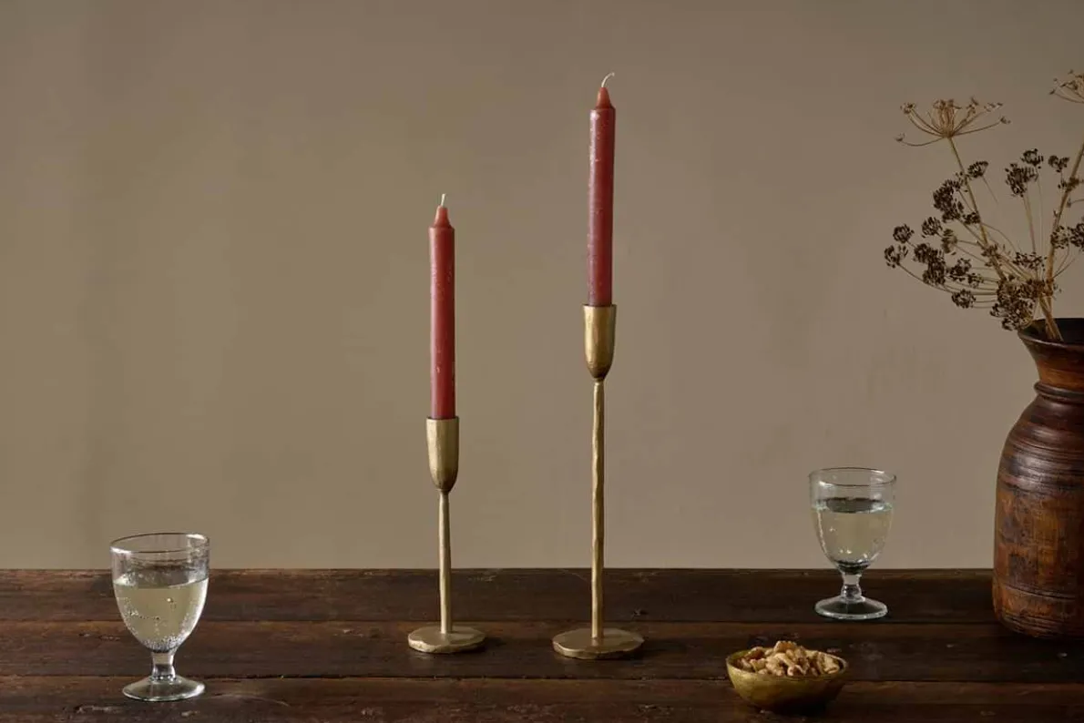 Rustic Soy Blend Dinner Candles - Rust (Set of 2)