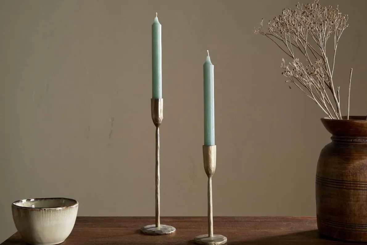 Rustic Soy Blend Dinner Candle - Sage Green (Set of 2)