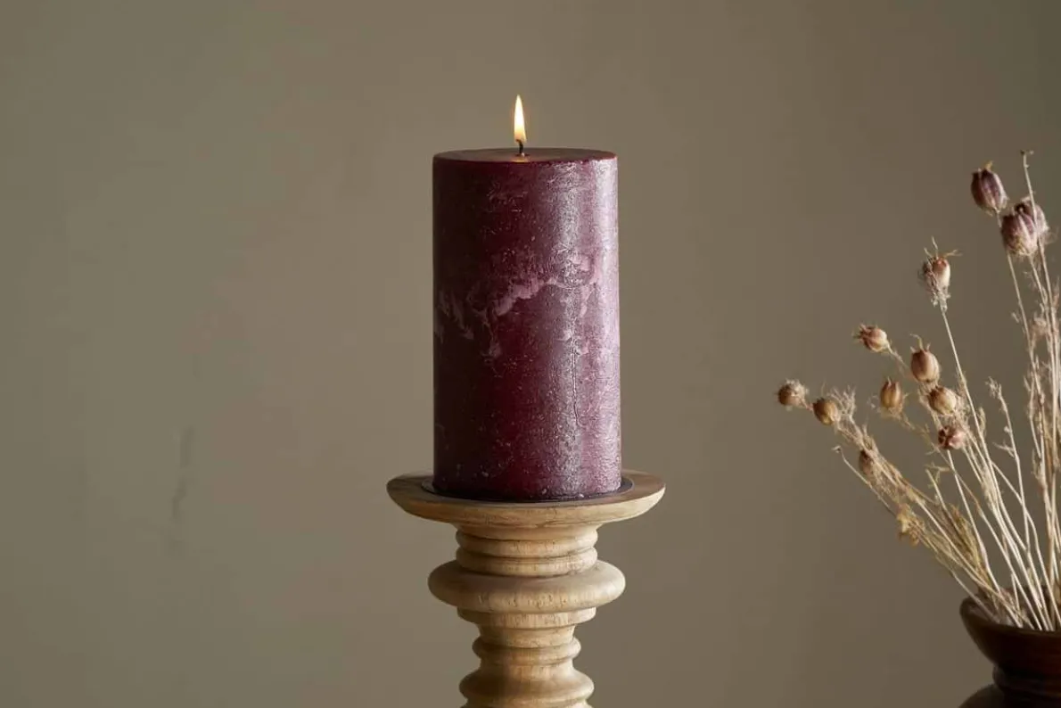 Rustic Soy Blend Pillar Candle - Dark Cherry - Large