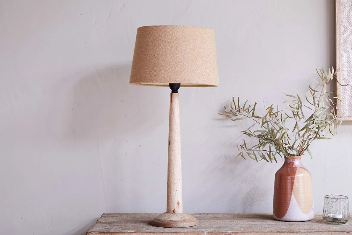 Sahar Mango Wood Table Lamp - Natural