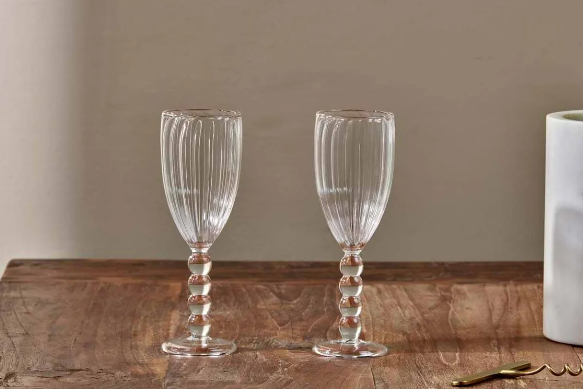 Santosa Champagne Flute - Clear (Set of 2)