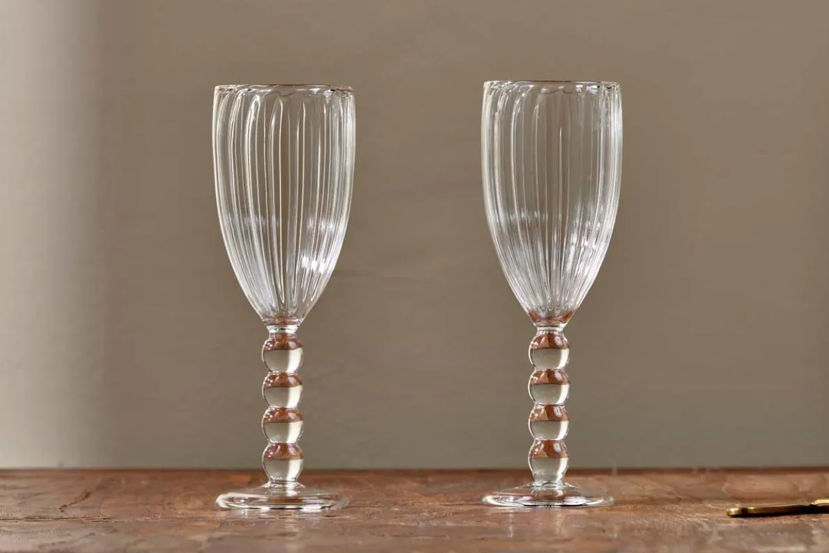 Santosa Champagne Flute - Clear (Set of 2)