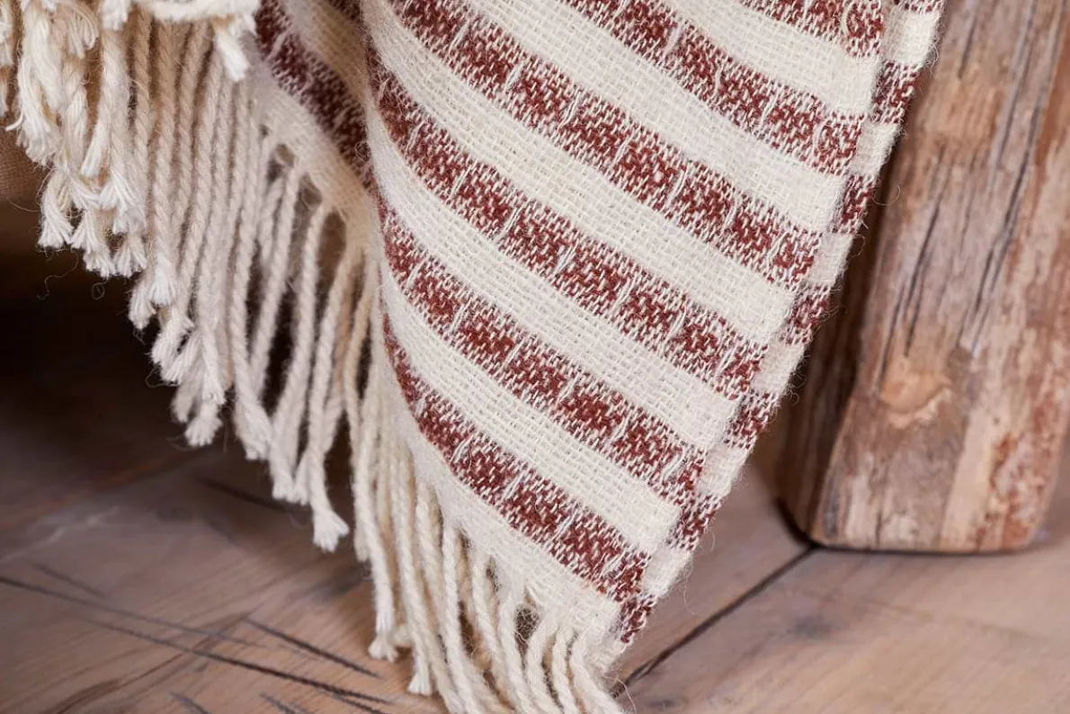 Sanval Wool Throw - Burgandy