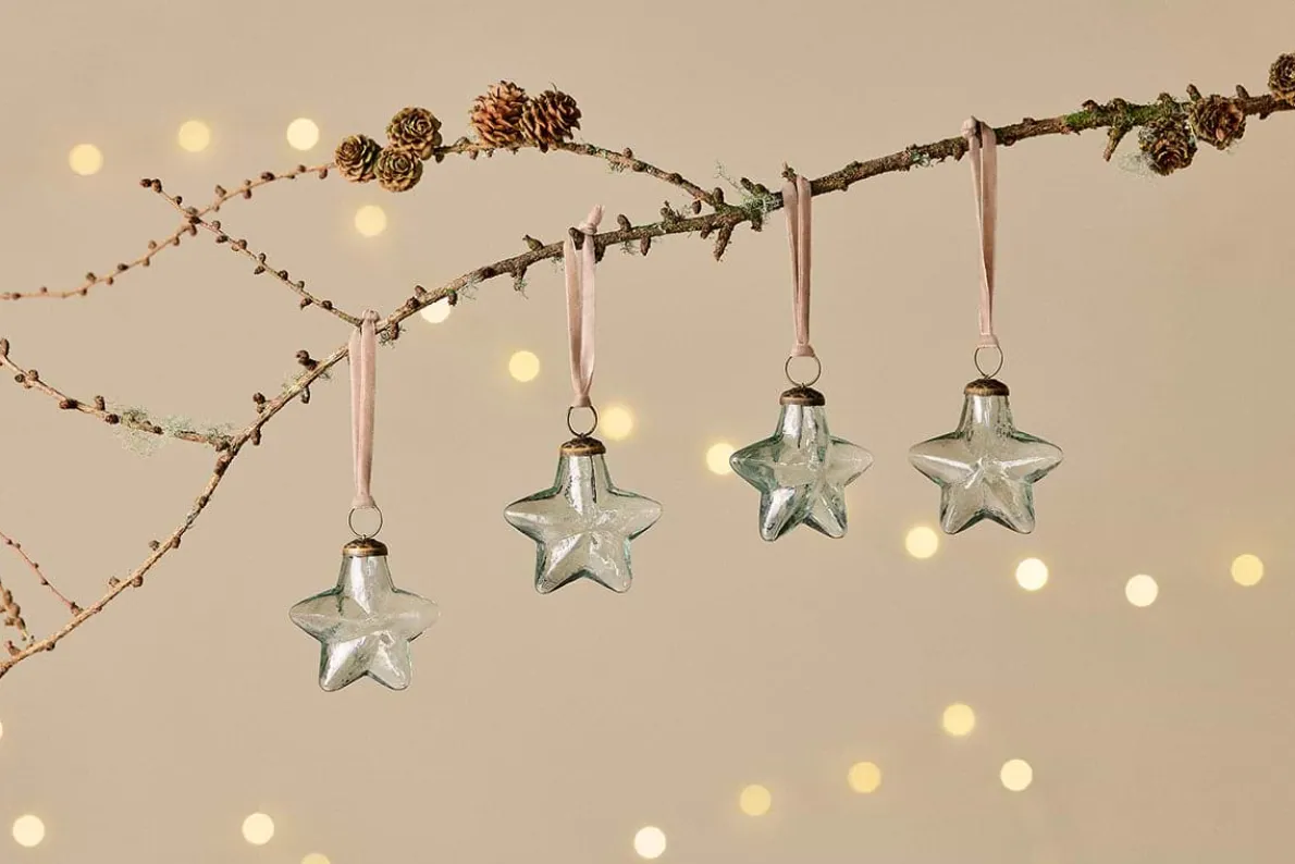 Sardi Star Baubles - Clear (Set of 4)