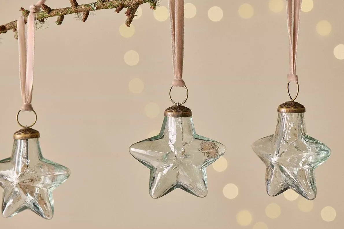 Sardi Star Baubles - Clear (Set of 4)