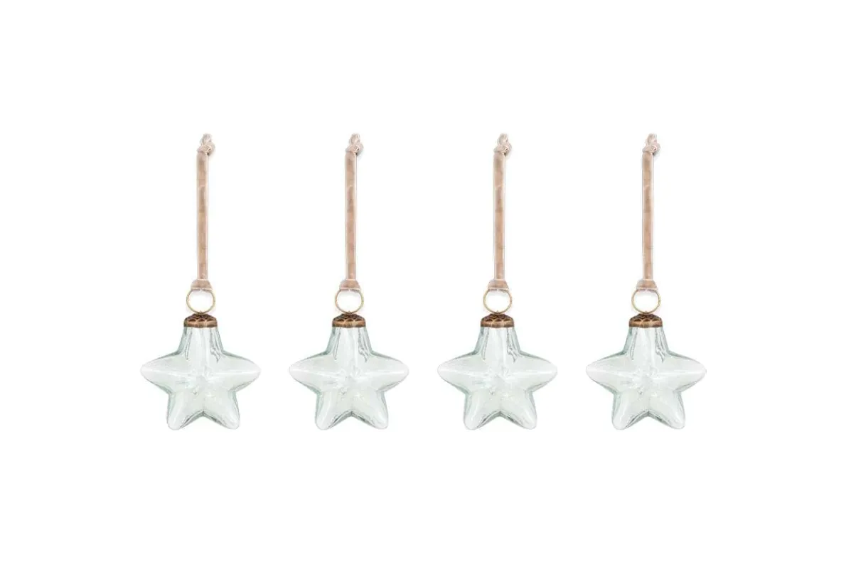 Sardi Star Baubles - Clear (Set of 4)