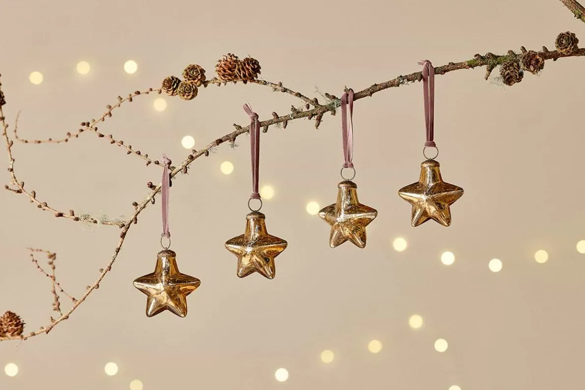 Sardi Star Baubles - Gold (Set of 4)