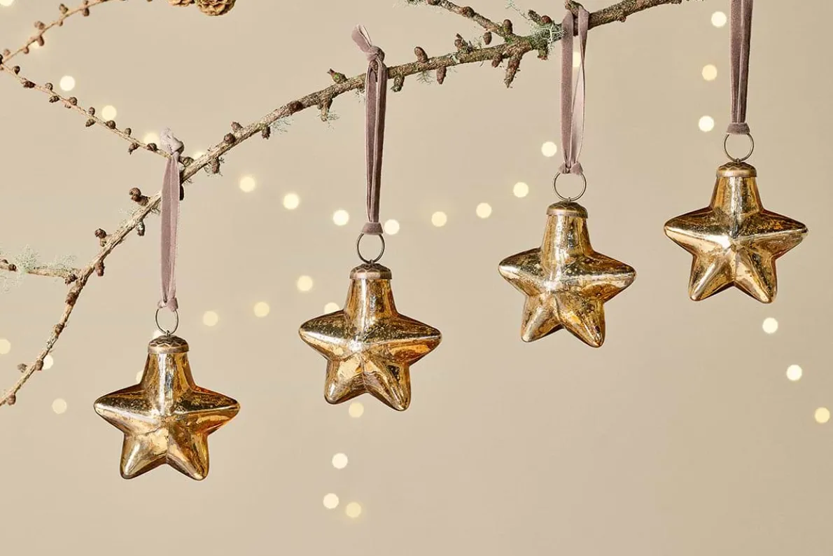 Sardi Star Baubles - Gold (Set of 4)