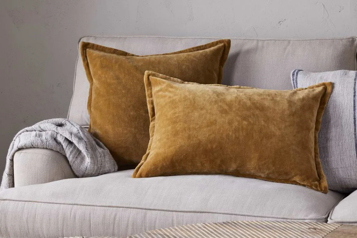 Sela Velvet Cushion Cover - Ochre