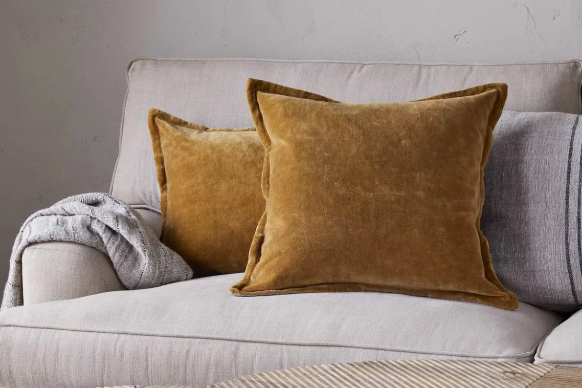 Sela Velvet Cushion Cover - Ochre