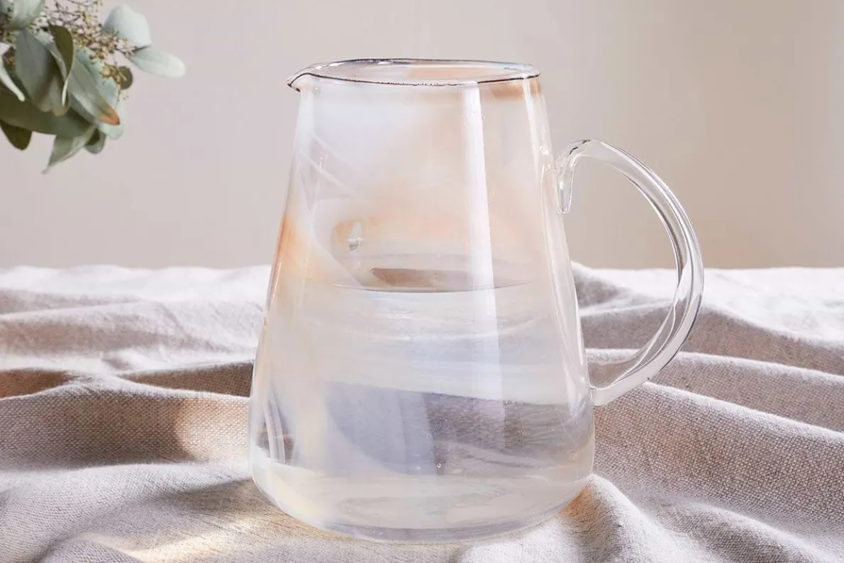 Shirali Marble Swirl Jug - Apricot