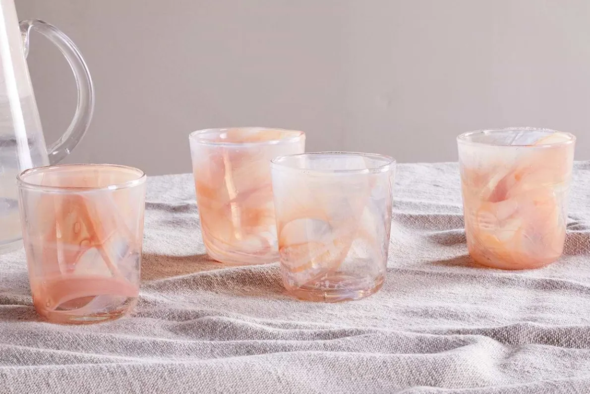 Shirali Marble Swirl Tumbler - Apricot (Set of 4)