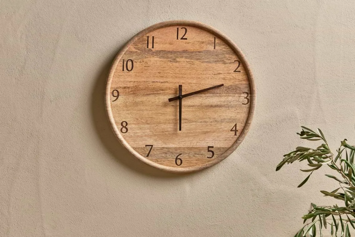 Som Mango Wood Clock - Natural