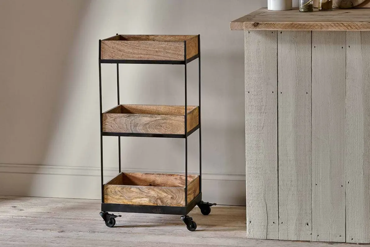 Soma Mango Wood Storage Trolley