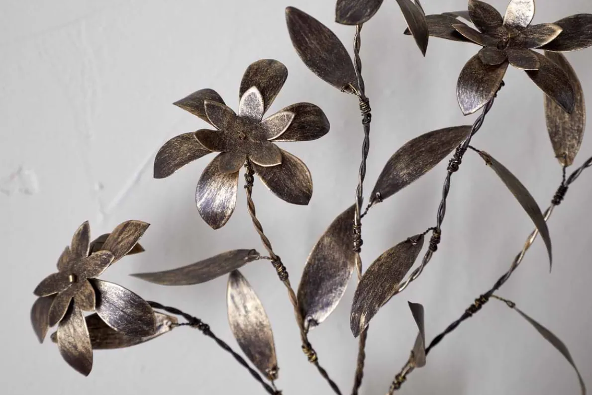 Svara Stem Flower - Antique Brass