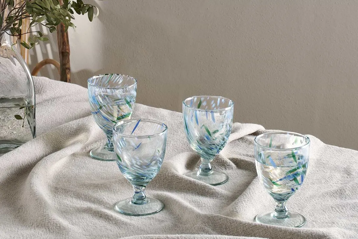 Taja Wine Glass - Sea Blue (Set of 4)