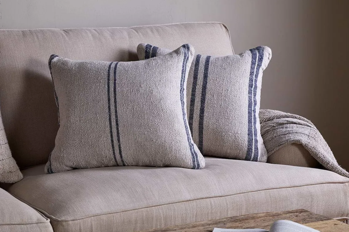 Tendali Linen Stripe Cushion Cover - Navy