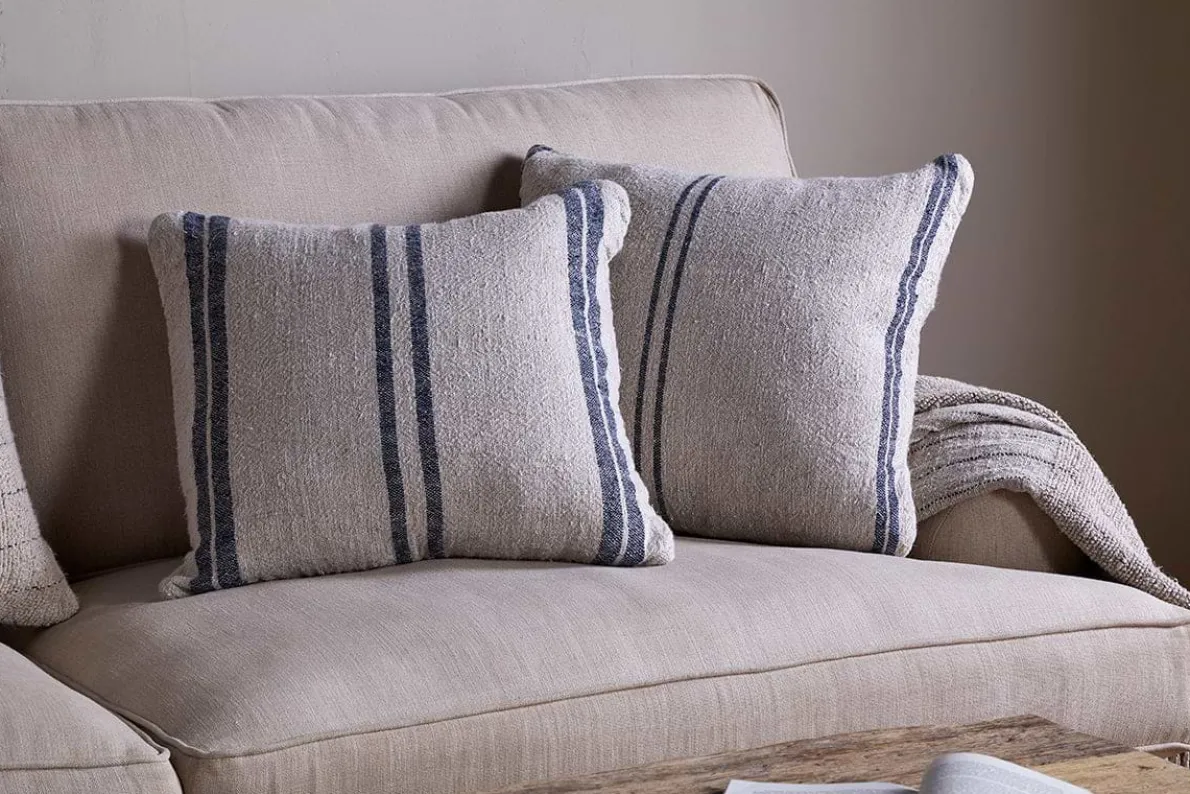 Tendali Linen Stripe Cushion Cover - Navy