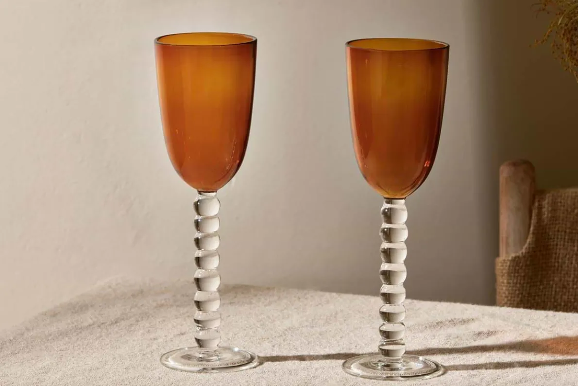 Thimma Wine Glass - Amber (Set of 2)