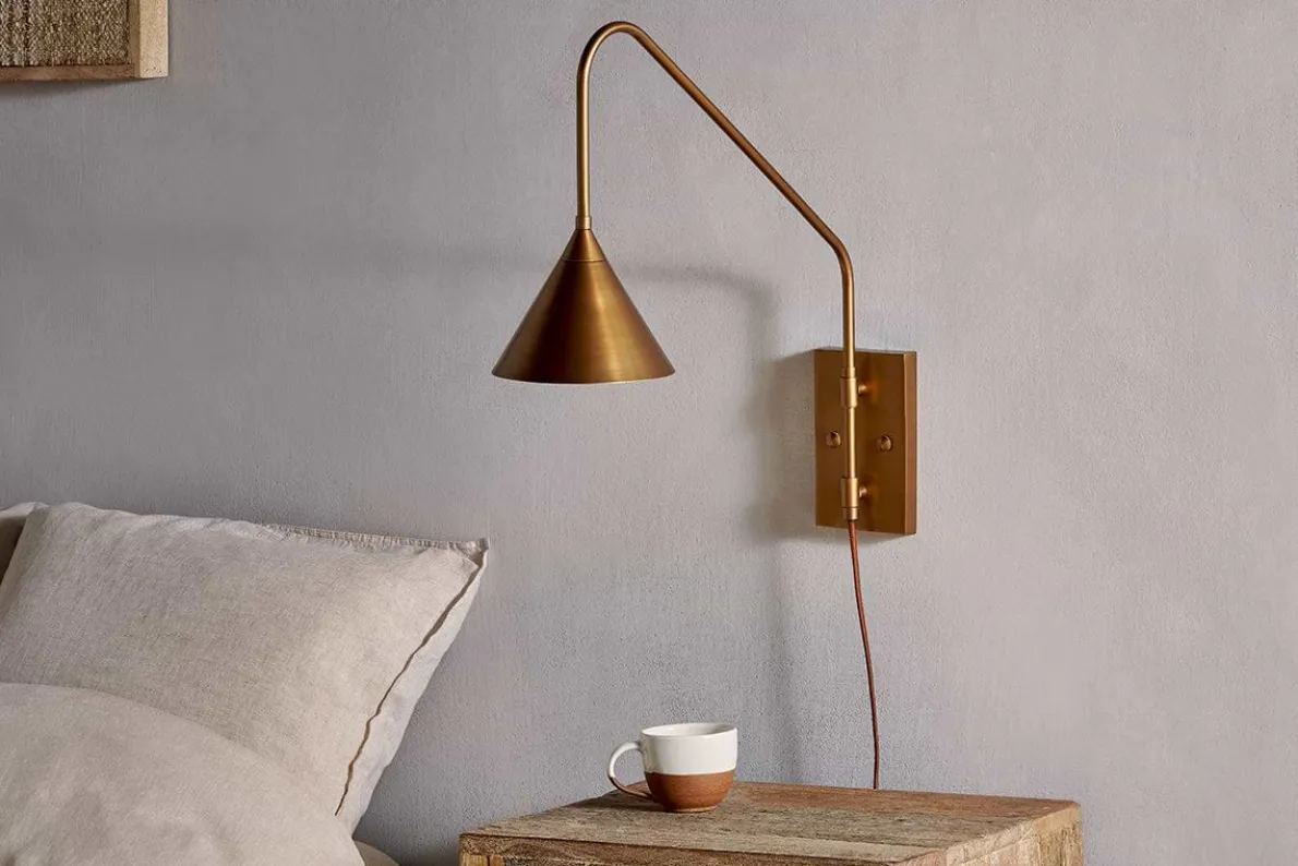 Thottam Swing Arm Wall Lamp - Antique Brass