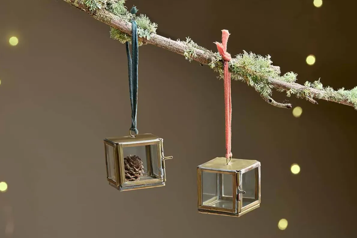 Tiny Kiko Box Decorations (Set of 2) - Antique Brass
