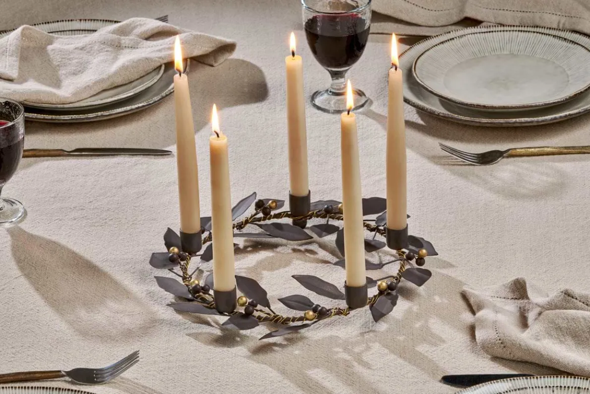 Tula Garland Candle Holder - Brass & Rust