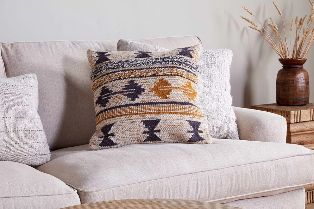 Tussi Ami Cushion Cover - Mustard & Grey