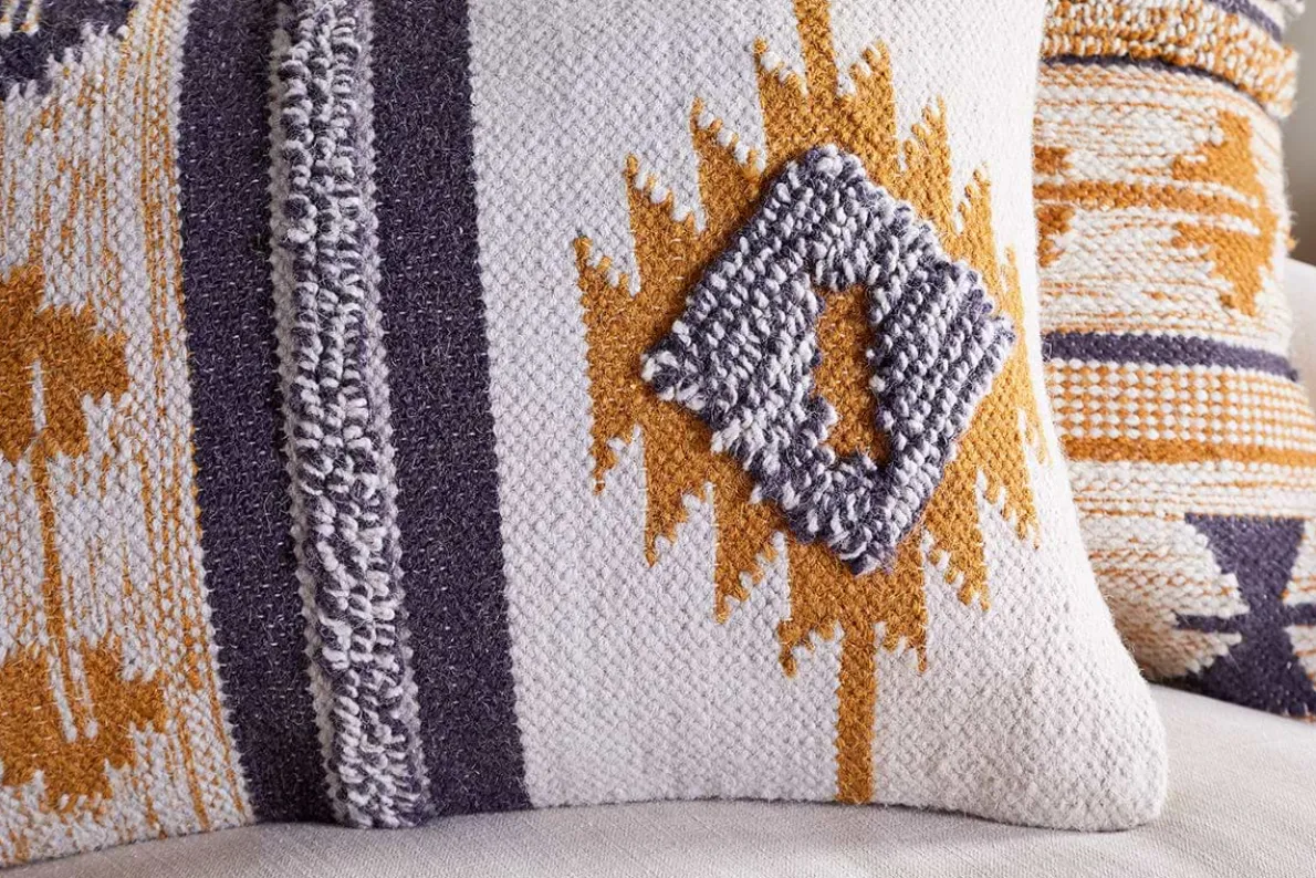 Tussi Sia Cushion Cover - Mustard & Grey