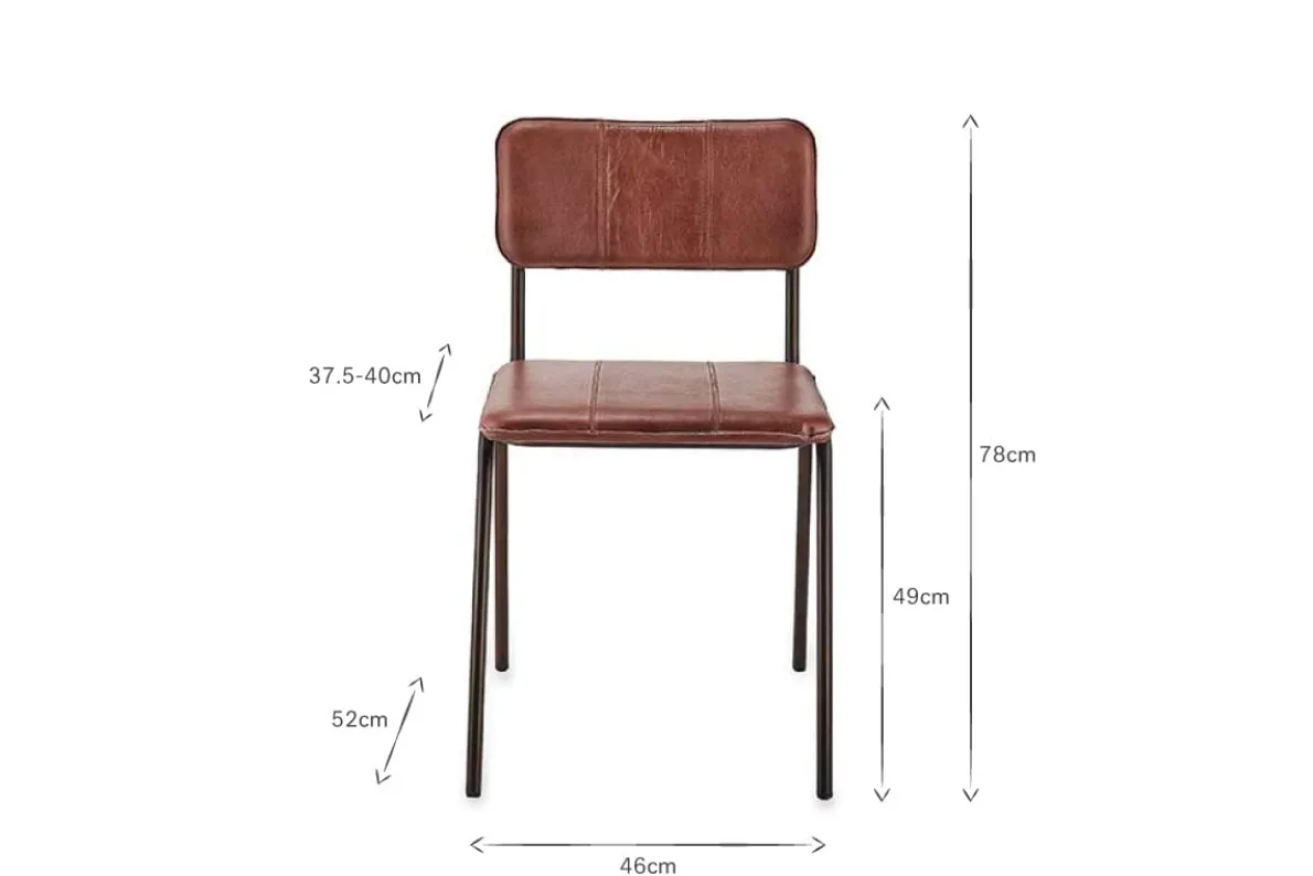 Ukari Leather Dining Chair - Chocolate Brown