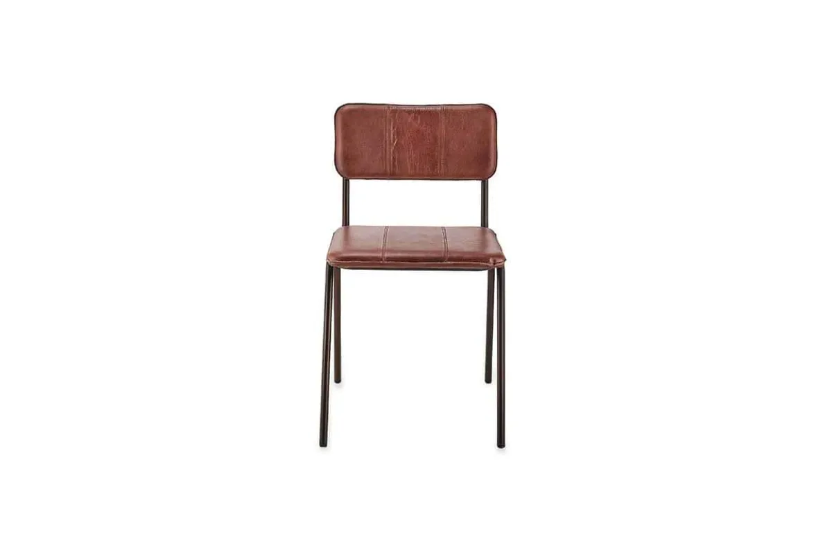 Ukari Leather Dining Chair - Chocolate Brown