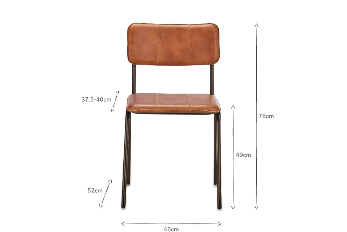 Ukari Leather Dining Chair - Aged Tan