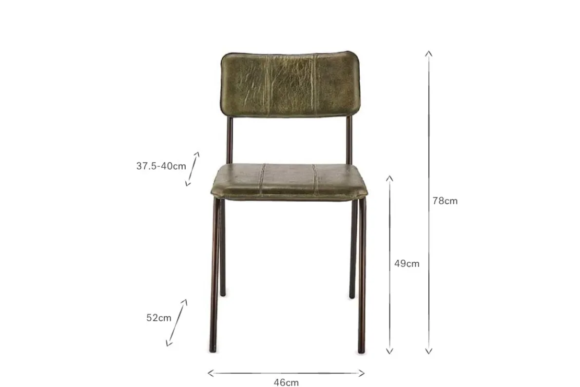 Ukari Leather Dining Chair - Rich Green