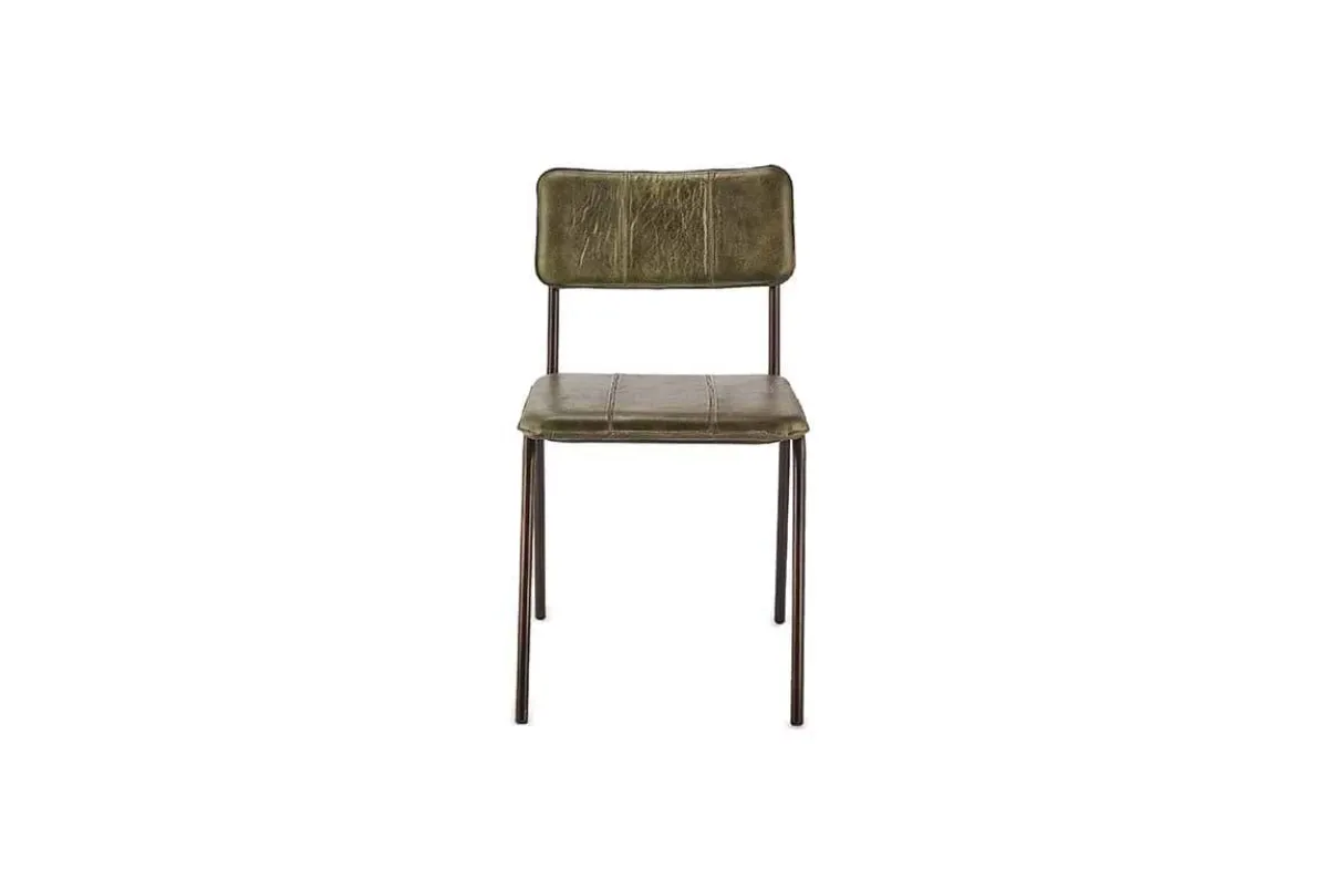 Ukari Leather Dining Chair - Rich Green